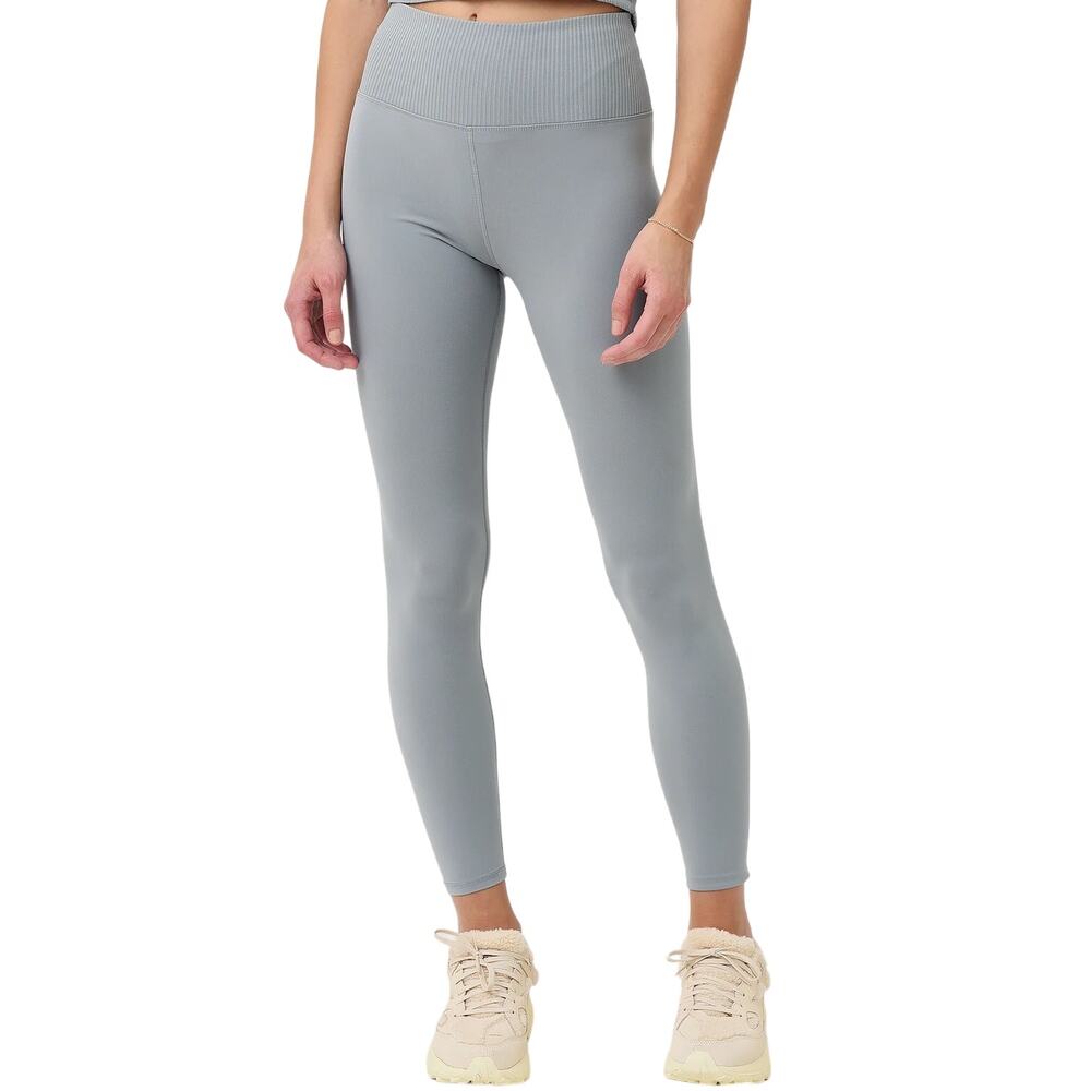 Vuori Rib Studio 7/8 Legging High Rise Moisture Wicking Stretch Yoga Gray Small